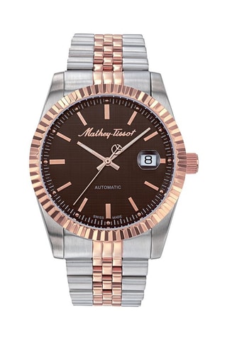 Orologio automatico in acciaio Mathy - Argentato e dorato rosa