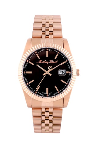 Orologio al quarzo in acciaio Mathy III Dorato rosa e marrone