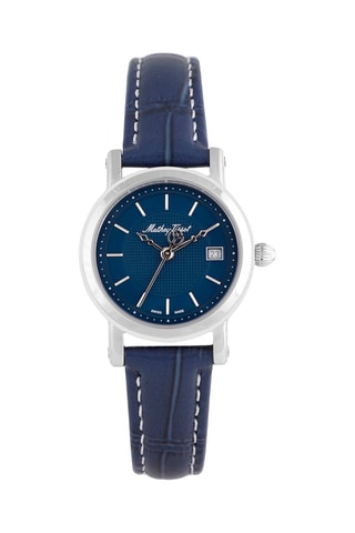 Orologio al quarzo in pelle City Navy e argentato