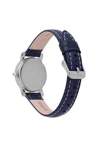 Orologio al quarzo in pelle City Navy e argentato