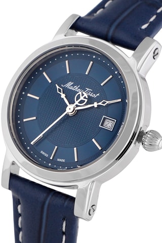 Orologio al quarzo in pelle City Navy e argentato