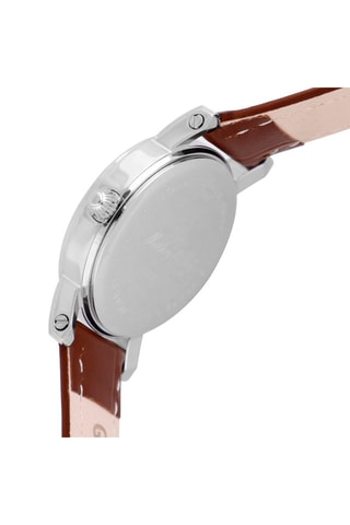 Orologio al quarzo in pelle City Marrone e argentato