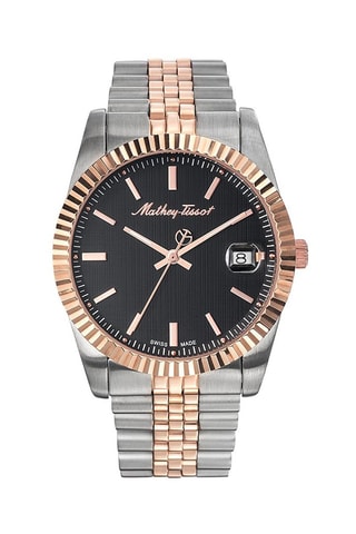 Orologio al quarzo in acciaio Mathy III Argentato e dorato rosa