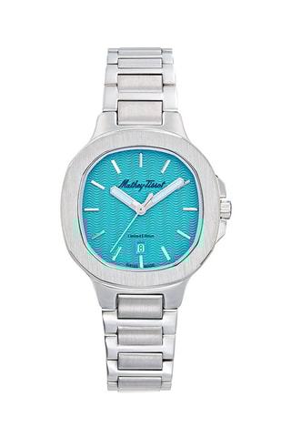 Orologio al quarzo in acciaio 316L Evasion - Argentato e blu
