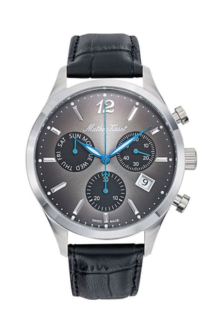 Montre à quartz en cuir Urban Chrono - 
Chronographe - Noir et argenté