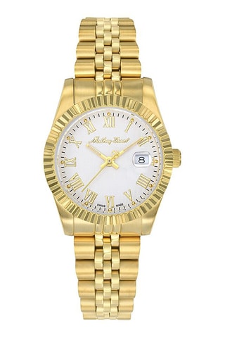 Orologio al quarzo in acciaio Ronda 585 H3 - Dorato