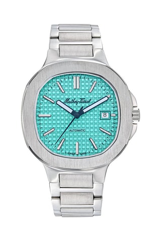 Montre automatique en acier Sellita SW200 - Gris et bleu ciel