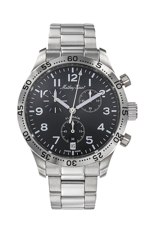 Orologio al quarzo in acciaio Argentato e nero