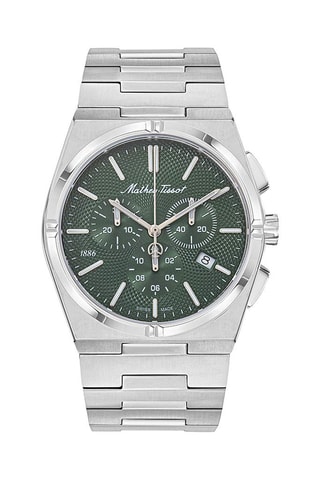 Orologio al quarzo in acciaio Zeus Chrono - Argentato e verde