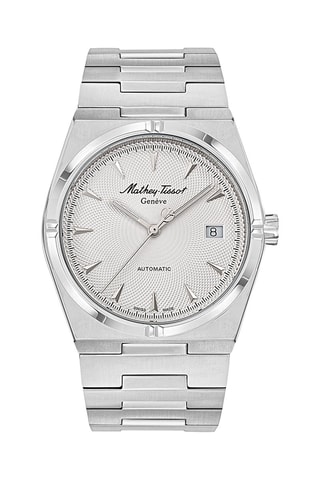 Montre automatique en acier Zeus - Chronographe - Argenté