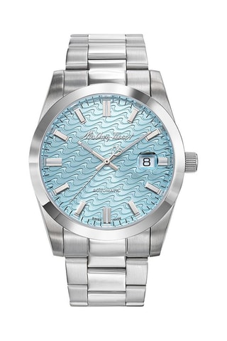 Montre automatique en acier - Mathy I - Argenté et bleu clair