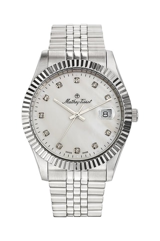 Orologio al quarzo in acciaio e madreperla Mathy II