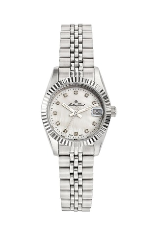 Orologio al quarzo in acciaio e madreperla Mathy II