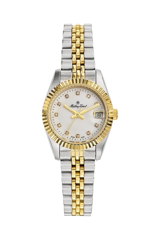 Orologio al quarzo in acciaio e madreperla Mathy II