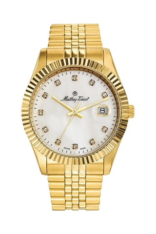 Orologio al quarzo in acciaio e madreperla Mathy II