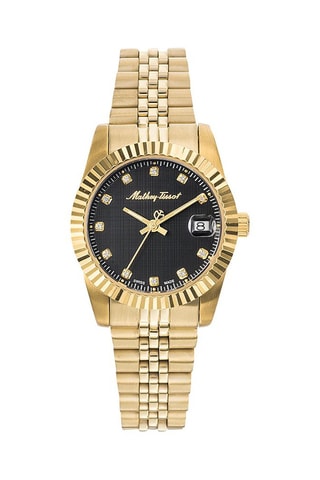 Orologio al quarzo in acciaio Mathy Dorato e nero