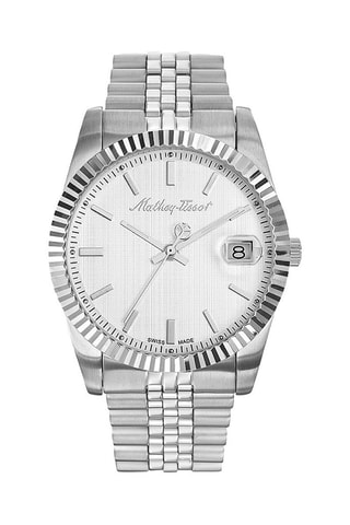 Orologio al quarzo in acciaio Mathy Argentato e bianco