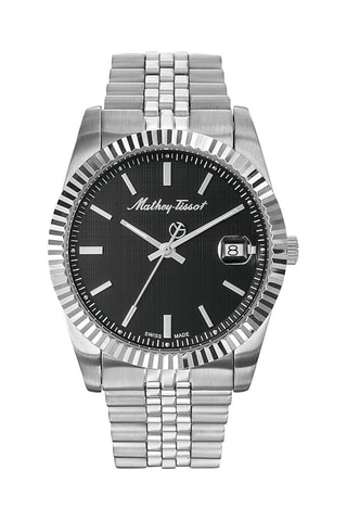 Orologio al quarzo in acciaio Mathy Argentato e nero