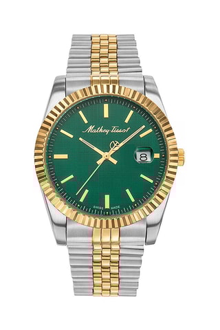 Orologio al quarzo in acciaio Mathy III Argentato e verde