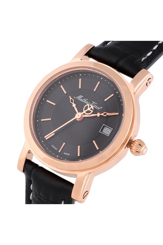 Orologio al quarzo in pelle City Nero e dorato rosa