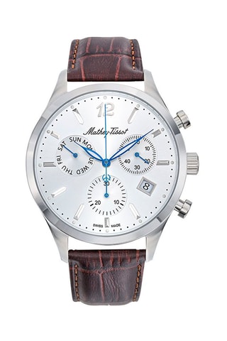 Montre à quartz en cuir Urban Chrono - 
Chronographe - Marron et argenté