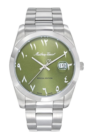 Orologio al quarzo in acciaio Ronda 505 H3 - Argentato e verde
