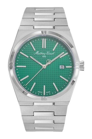Orologio al quarzo in acciaio Zoltan - Argentato e verde