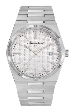 Orologio al quarzo in acciaio Zoltan - Argentato e bianco