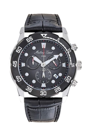 Montre à quartz en cuir - Noir