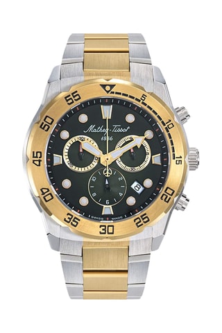 Orologio al quarzo in acciaio - Cronografo - Argentato e dorato