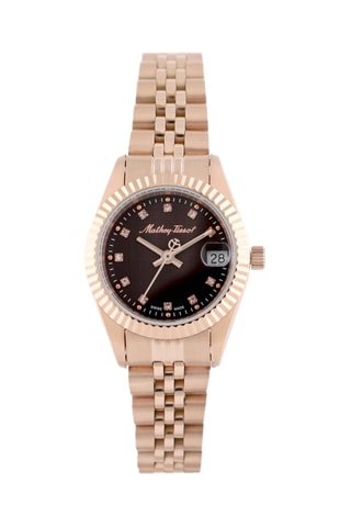 Orologio al quarzo in acciaio e laminato oro rosa - Dorato