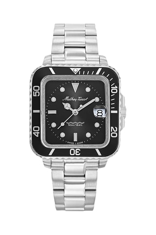 Orologio al quarzo in acciaio - Argentato e nero