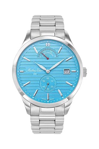 Montre automatique en acier - Argenté et turquoise