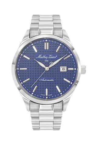 Orologio automatico in acciaio - Argentato e blu scuro