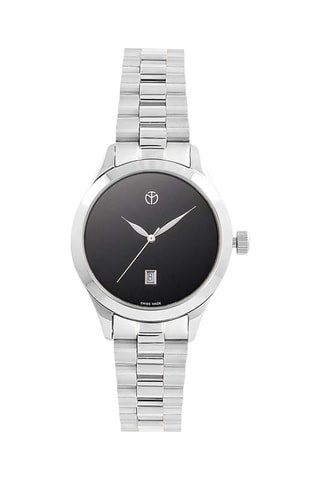 Orologio al quarzo in acciaio - Argentato e nero