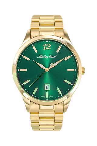 Orologio al quarzo in acciaio - Dorato e verde