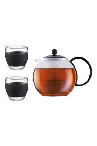 Serviço de chá em vidro borossilicato Assam - 3 peças - 1 l e 2 x 35 cl