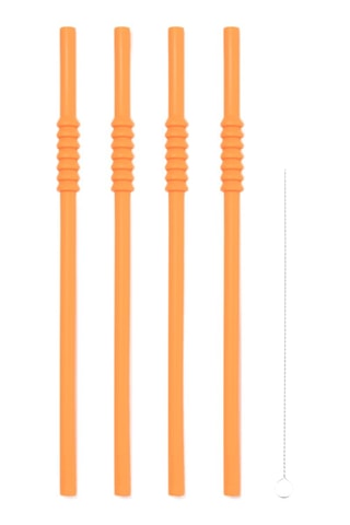 4 palhinhas em silicone sem BPA e aço inoxidável Bistro