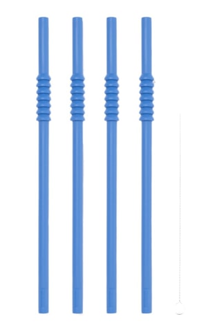 4 palhinhas em silicone sem BPA e aço inoxidável Bistro