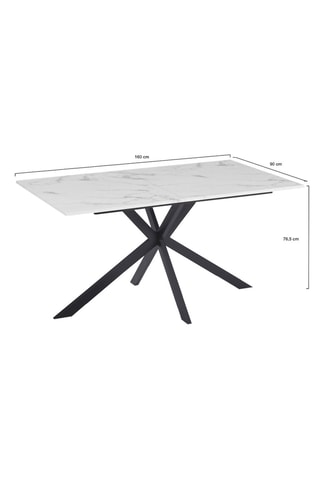 Mesa de comedor Glam - Imitación mármol y negro