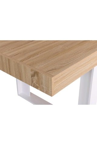 Mesa extensible Brixton - Imitación madera y blanco