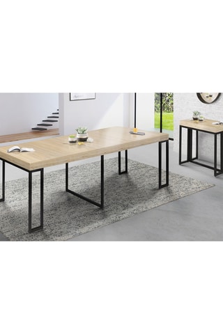 Mesa extensible Manufacture Memphis - Negro e imitación madera