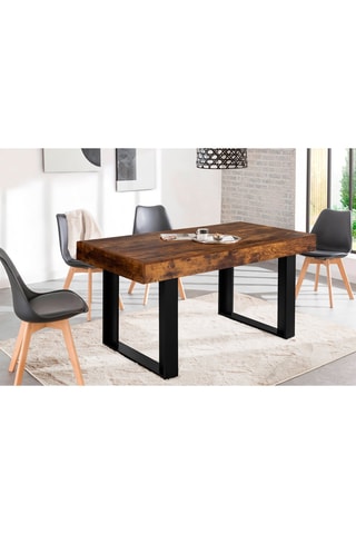 Mesa Brixton - Imitación madera y negro