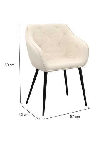 2 sillones Julia - Crema y negro - Terciopelo