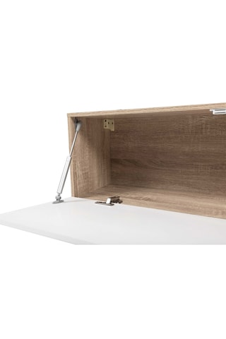 Mueble de TV de 2 puertas - Imitación madera y blanco