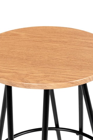 4 taburetes Missouri - Imitación madera y negro