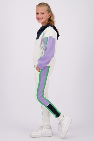 Pantalon de survêtement - Ecru chiné et violet