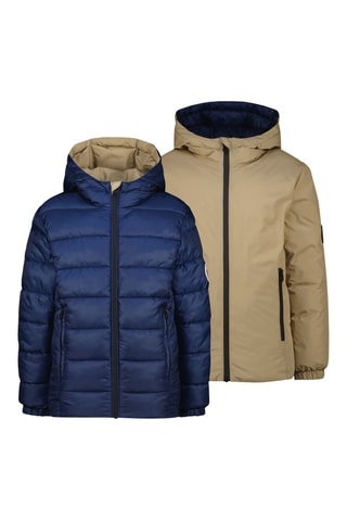 Doudoune réversible à capuche Tiffon - Bleu marine et beige