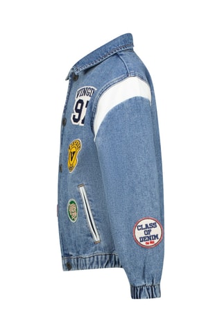 Veste en jean Figo Badge - Bleu