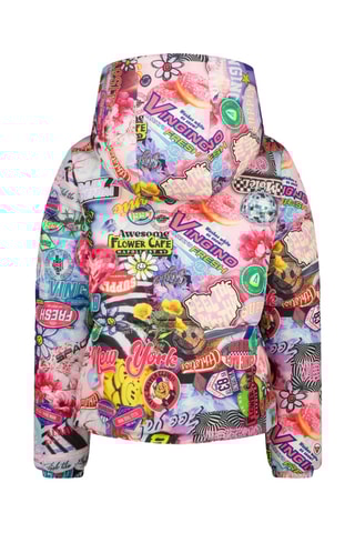 Doudoune à capuche Tigelle - Rose et violet